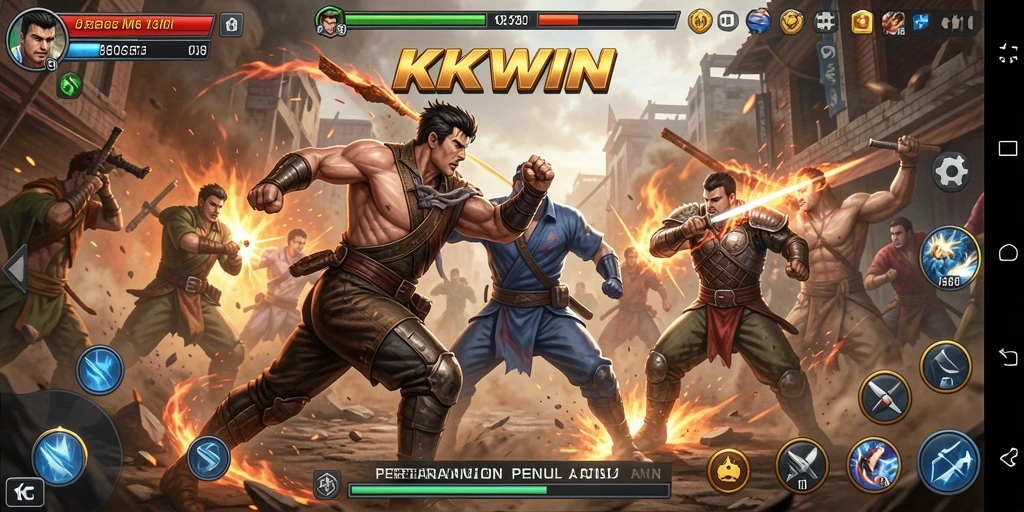 Tampilan gameplay KKWIN yang mendebarkan dan penuh aksi.