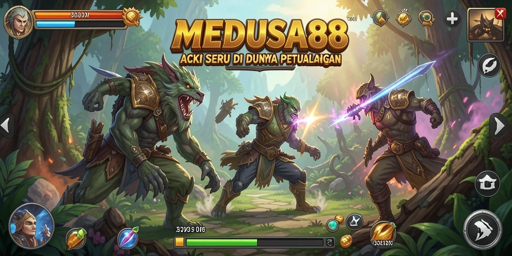 Tampilan aksi mendebarkan dalam gameplay MEDUSA88.