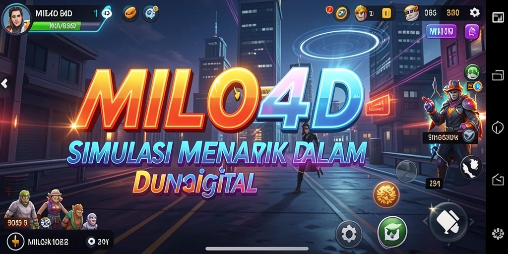 Screenshot gameplay <strong>MILO4D</strong> yang menampilkan berbagai aktivitas simulasi.