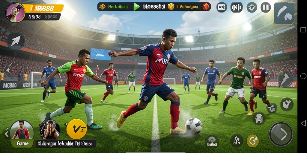 Screenshot gameplay MR888 menunjukkan aksi seru dalam pertandingan olahraga.