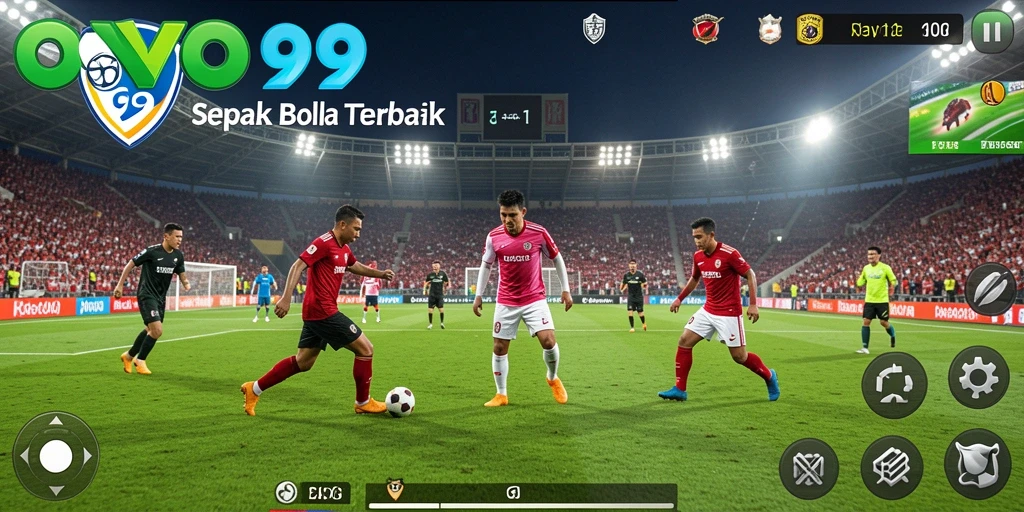 Tampilan screenshot OVO99 menampilkan aksi permainan sepak bola yang seru.