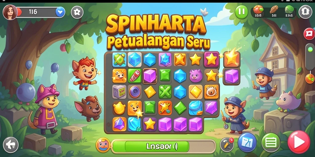 Tampilan gameplay SPINHARTA yang menarik dan penuh tantangan.